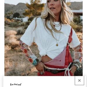 Brown tshirt with attached sheer shirt